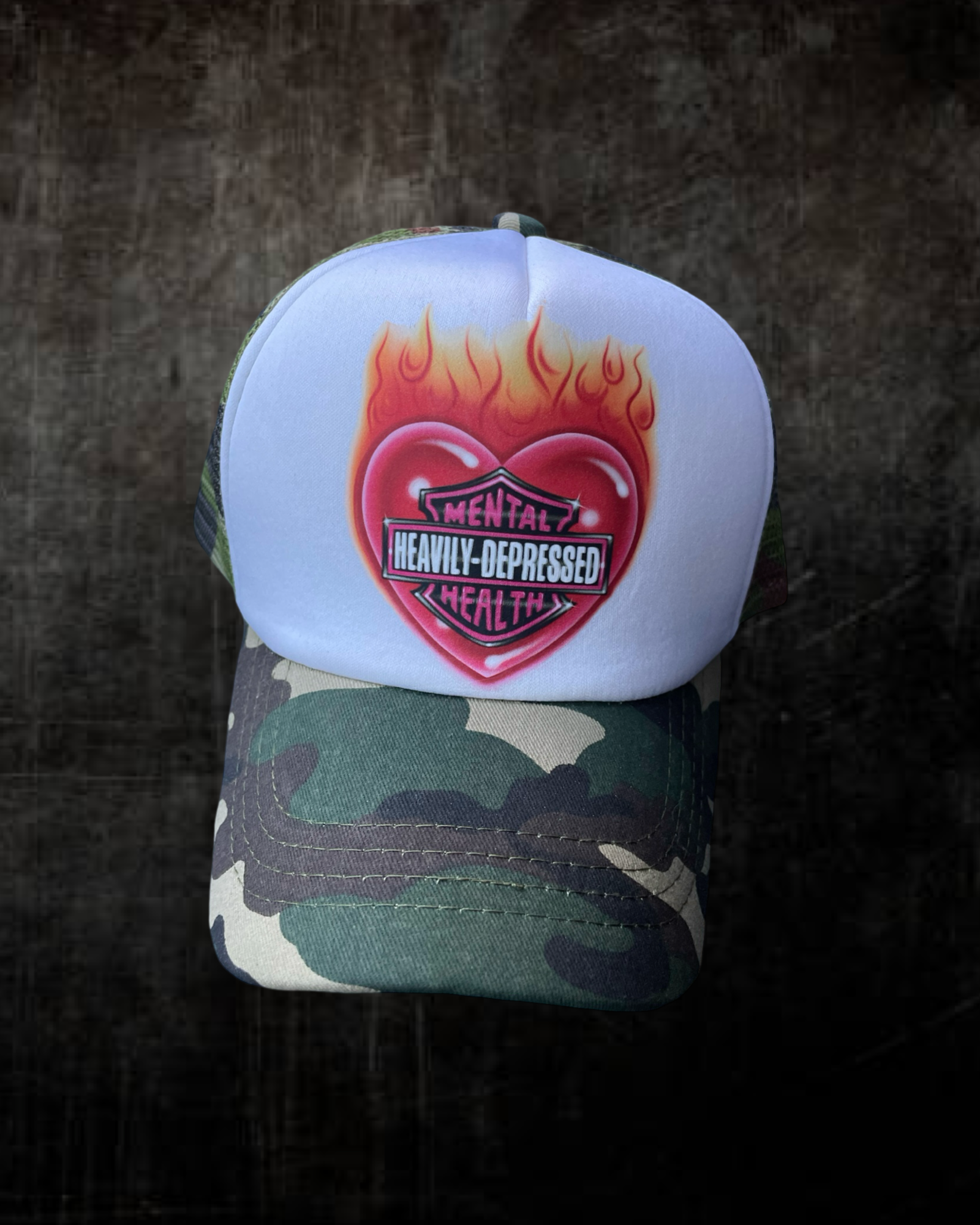 "Heart On Fire" HDMH Trucker Hat by Were Idiots